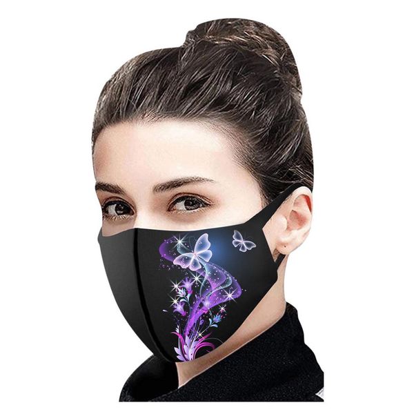 

print mask butterfly 1pc reusable face seamless breathable windproof anime mouth muffle women men foggy haze mascarillas