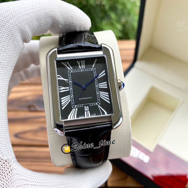 

luxry 41mm black date dial w5200026 316l stainless steel case mens watch automatic mechanical leather strap designer watches, Slivery;brown