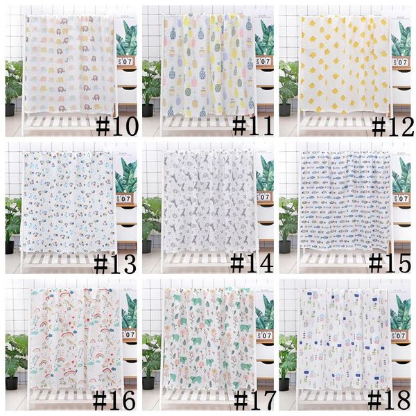 

baby swaddle muslin newborn blanket wrap cotton bath towels air condition towel cartoon printed swaddling stroller cover gwd1887