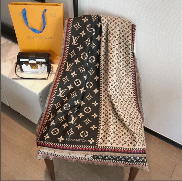 

fashion autumn and winter brand silk scarves l̴ouis v̴uitton timeless classic, super long shawl fashion women's soft, Blue;gray