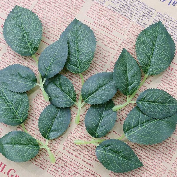 

10pcs artificial rose high simulation leaves for nylon stocking flower made diy home garden decoration crafts