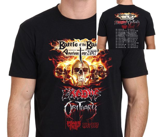

exodus obituary battle of the bays usa tour 2017 men's black size s 3xl new 2018 cotton short sleeve hoodie designers t shirts sweatshi