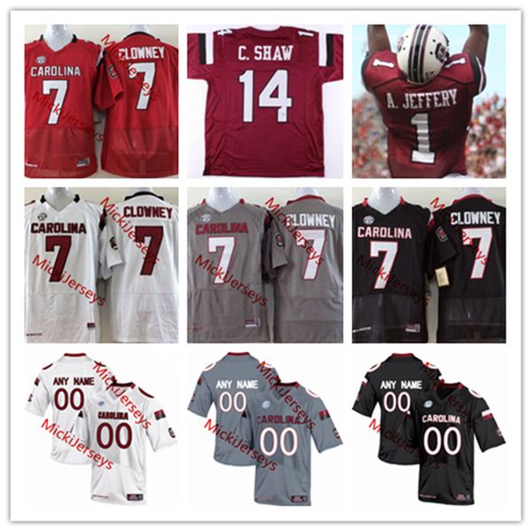 

custom south carolina gamecocks football jersey 15 collin hill 43 parker white zaquandre white john dixon rodricus fitten gamecocks jersey, Black