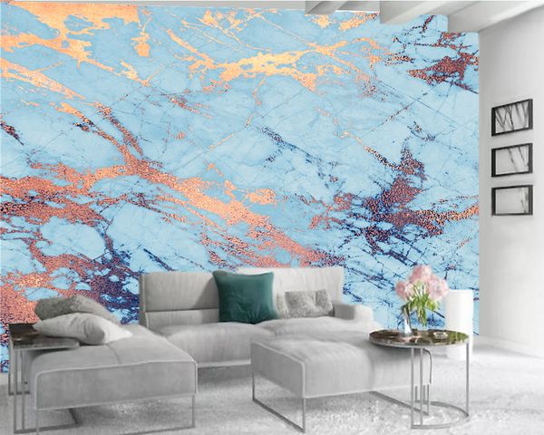 

3d обои для стен роскошный классический 3d обои синий мраморность с золотом hd улучшенный интерьер украшения 3d обои