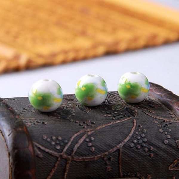 

10pcs handmade ceramic beads round hole porcelain beads 12 mm for diy bracelet necklace jewelry making supplies wmtvhk