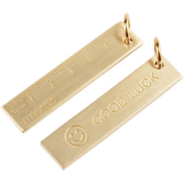 

classic 6cm small copper ruler 3mm thick brass metal ruler copper key pendant car number plate drafting articles mini household goods lucky