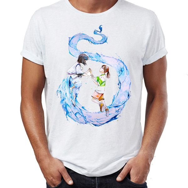 

men's t shirt spirited away haku and chihiro awesome artwork drawing printed tee sport hooded sweatshirt hoodie