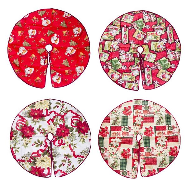 

christmas decorations tree skirt cartoon cloth base apron festival floor mat for home year decoration 90cm