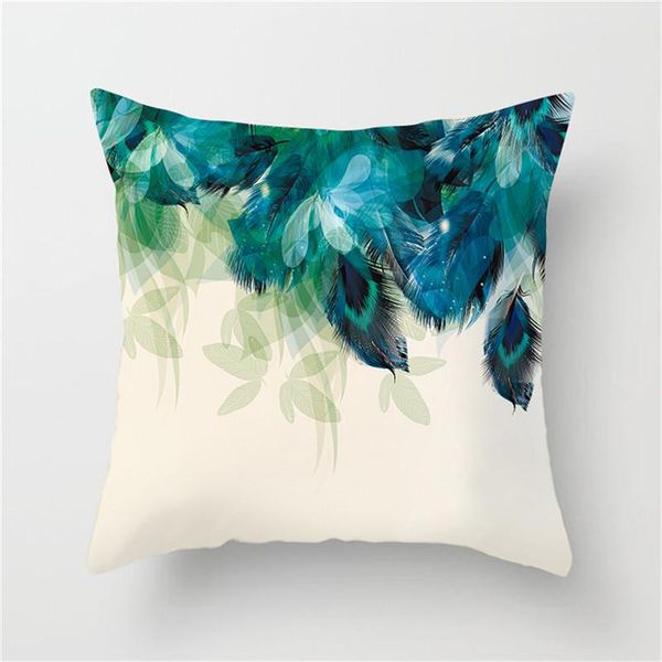 

fuwatacchi peacock feather cushion cover beautiful color contrast animal feather pillowcase for sofa car home decor pillow case swy bbyfwd