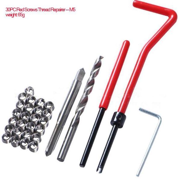 

30pcs m5 m6 m8 3 kinds of recoil thread inserts installation kit, screw sleeve repair wrench twist drill screw tap tool1