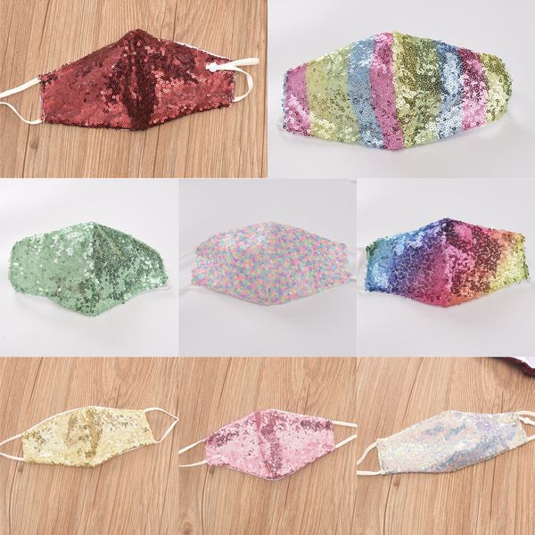 

u4e2yu luxury glitter rhinestone bling face mask mouth breathable crystal shiny white polyester dustproof masks 7 n