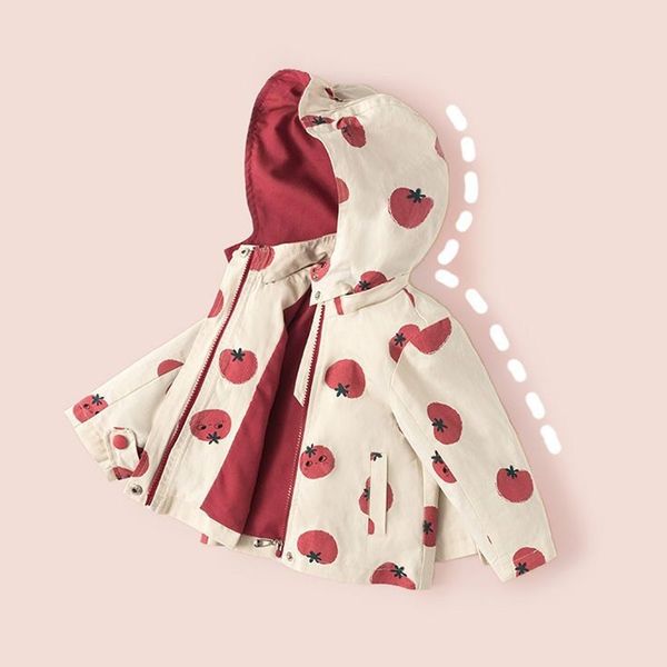 

girls jackets coats autumn new style girls strawberry windbreaker coat sweet baby girls coat clothes children kids clothing 201106, Blue;gray