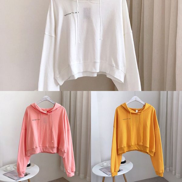 

t08a1 women's thin sweater 2019 early autumn thin solid color hooded color solid new sweater korean style short sweatercoat sweatershor, Black