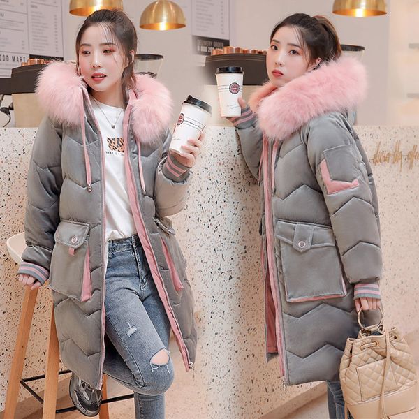 

2020 winter new korean slim down cotton padded jacket for women, Black