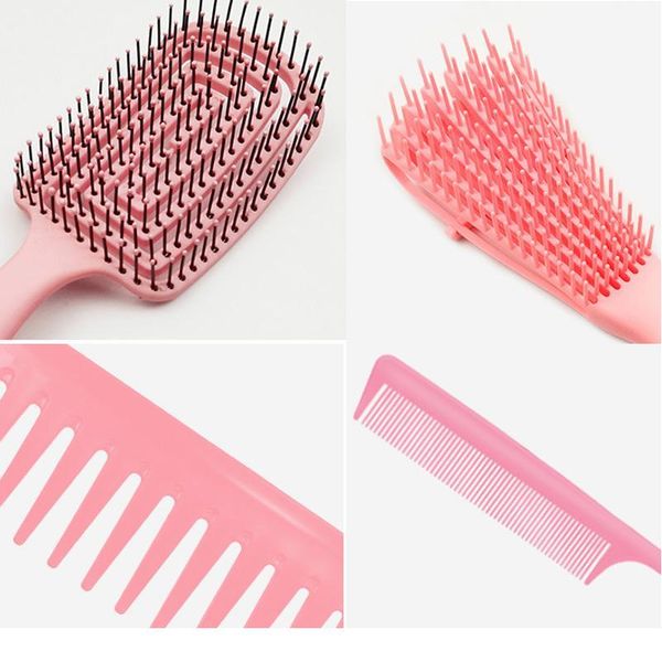 

detangling hair hrush hair comb set detangler hairbrush for curly hair barber accessories care styli jlleyb, Silver