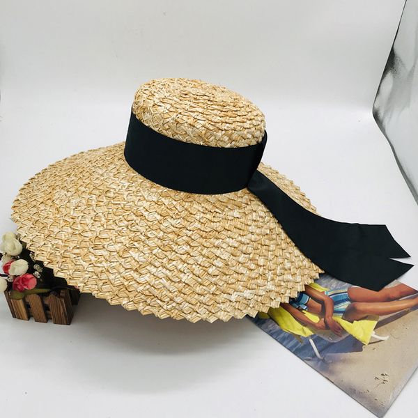 

pineapple flower wide brim seaside outdoor sun hat womens sun hat natural wheat straw hat straw big brim, Blue;gray