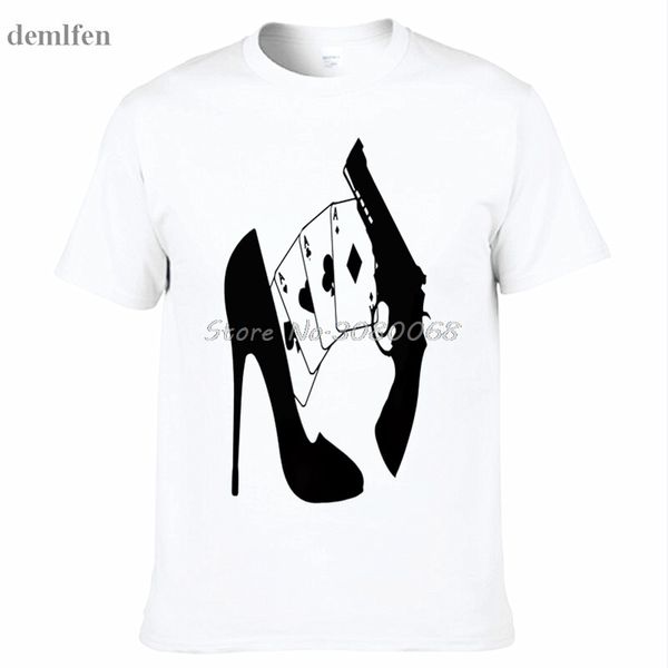 

funny cards gun girl poker print men's t-shirt narcos casual o-neck t-shirt short sleeve cool tees sport hooded sweatshirt hoodie
