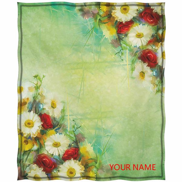 

flower living room throw, vintage bouquet design in freshening pastel colors mother earth nature being born diy blanket, custom from your ph