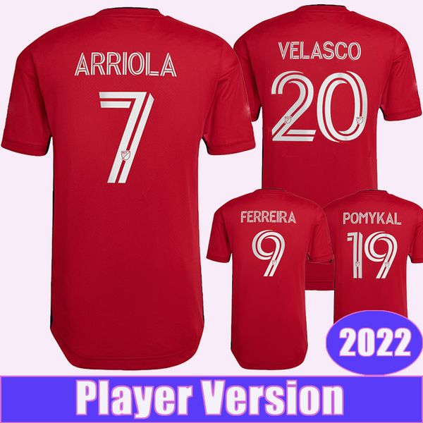 

2022 arriola player version soccer jerseys pomykal velasco ferreira schon redzic elmedkhar twumasi hedges home football shirt short sleeve u, Black;yellow