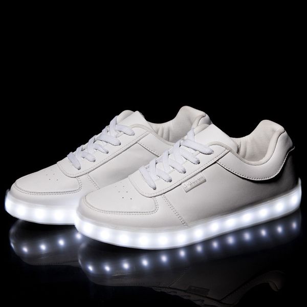 

size 34-46 womens&mens 7 colors kid luminous sneakers glowing usb charge boys shoes girls footwear led slippers, Black