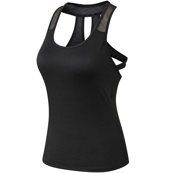 

spring and summer breathable sports yoga quick-drying vest sleeveless fitness tank running t-shirt loose female for gym, White