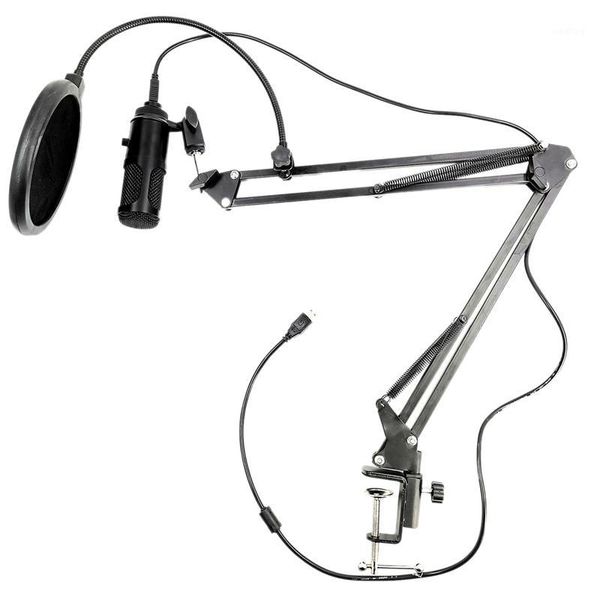 

professional usb condenser microphone 35 stand + blowout net set computer recording microphone volume adjusting suita1