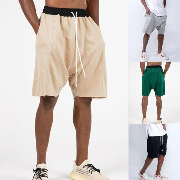 

men's shorts 2021 fashion men`s workout running basketball fitness with pockets gym plain bottoms pants1, White;black