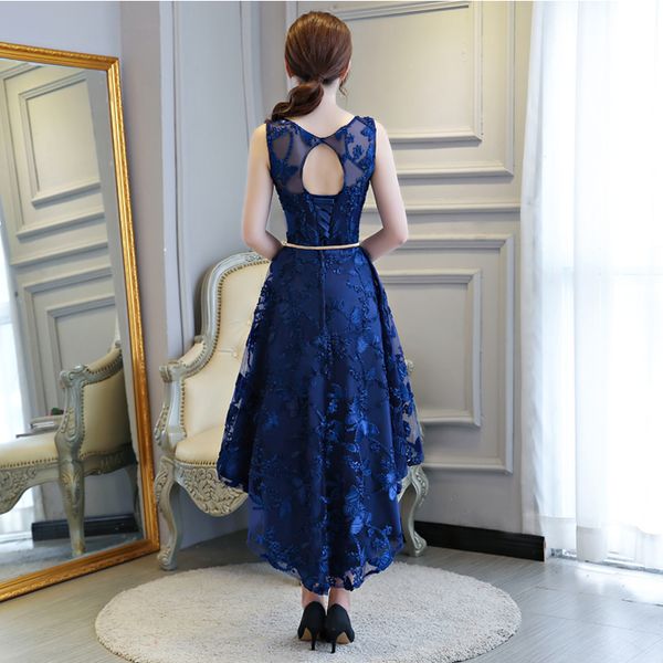 

janeygao 2019 short prom dresses for women elegant styel formal gown low hight dress front short back long royal blue prom gown, Black