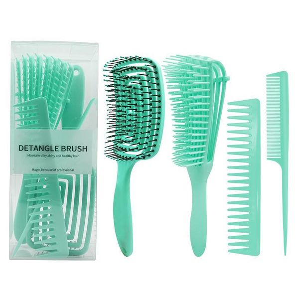 

detangling hair hrush hair comb set detangler hairbrush for curly hair barber accessories care styli jlllka, Silver