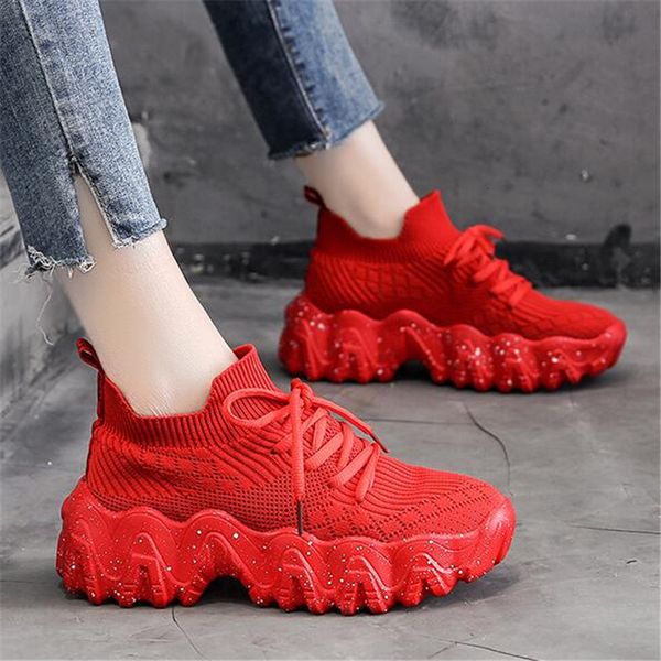 

2021 new more female fashion chunky ladies lace up black white coach breathable casual mesh shoes 0ymc