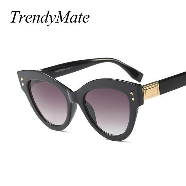 

sunglasses 2021 women cat eye black brand designer cateye sun glasses for female goggles uv400 1452t, White;black