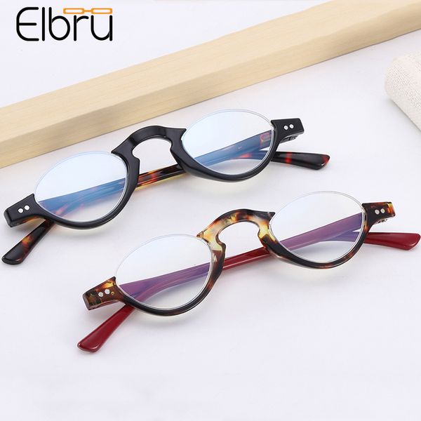 

elbru style anti-blue light reading glasses soft half-frame presbyopia eyeglasses for men and women with diopter +10 to +3.5, Silver