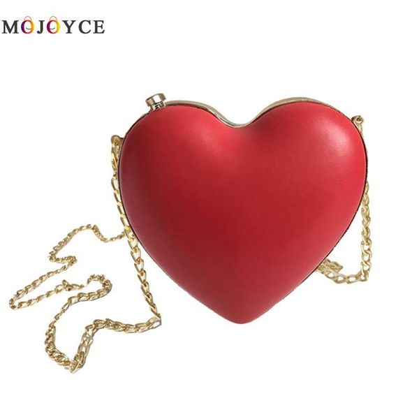 

women love heart shape mini shoulder bag female pu leather chain crossbody bag bolsos mujer de marca famosa