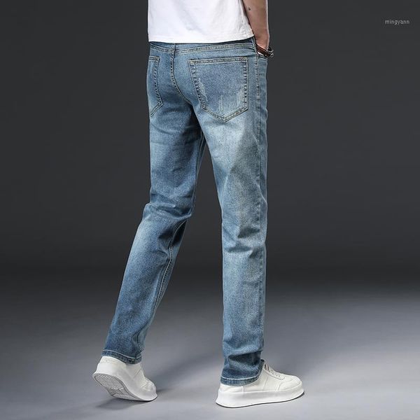 

spring men classic blue casual jeans 2021 regular stretch straight denim pants male washed cowboy trousers fashion brand clothes1