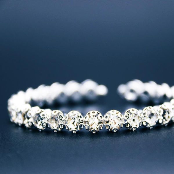 

bangle ms. meina's trendy super shiny rhinestone birthday wedding jewelry bracelet, Black