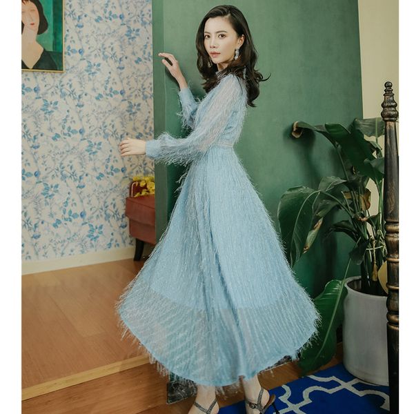 

blue skies feather woman dressed in long sleeves around neck street wear vintage bling girly style down high waist 74iy, Black;gray