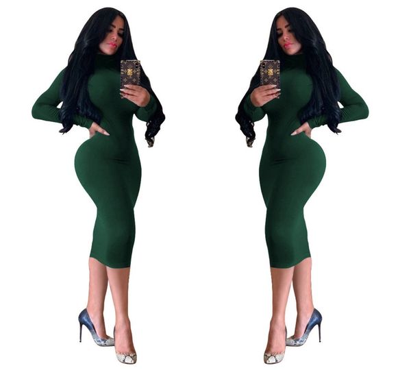 

high neck padded tight-fitting hip dress, Black;gray