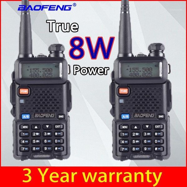 

2pcs baofeng uv-5r true 8 wawalkie talkie cb radio baofeng uv5r transceiver 128ch 8w vhf and uhf holding uv 5r hunting radio1