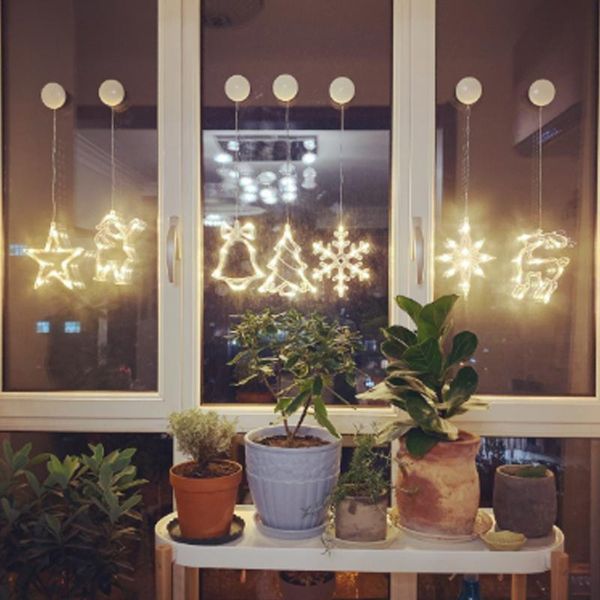 

merry christmas led light hanging for door window home decor christmas tree ornaments led suction lamp xmas gifts new year 2021