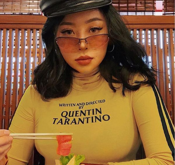 

spring new long-sleeved letter printing t-shirt female 201125, White