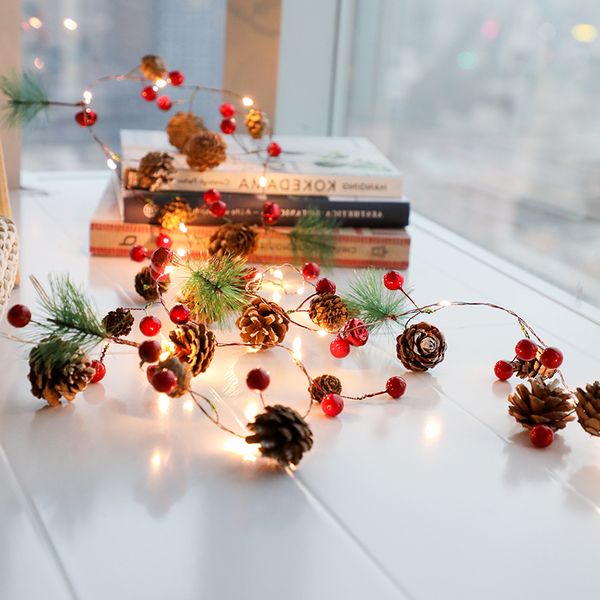 

atmosphere pendant christmas tree household handmade shop pine cone lamp string scene decoration accessories