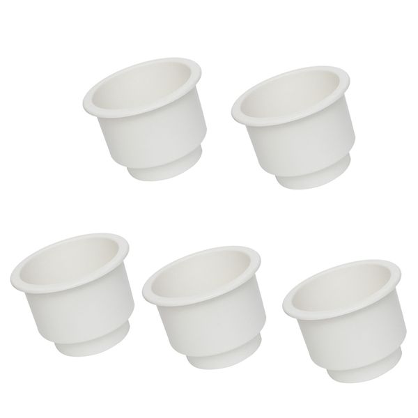 

5 pieces white no holes recessed cup drink holder for marine boat car rv