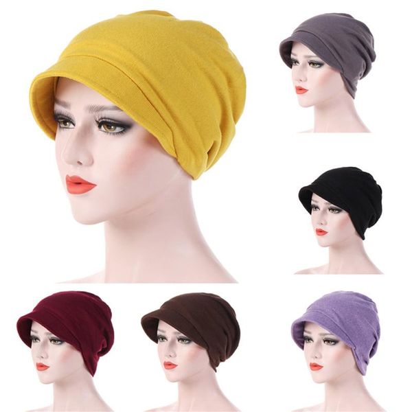 

1pc new women elastic turban hat muslim islamic jersey cancer chemo cap ladies stretch head wrap head scarf, Blue;gray
