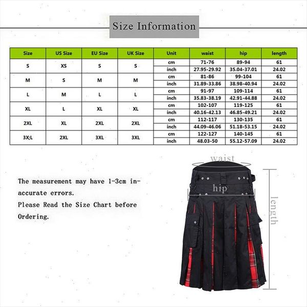 

2020 men waist casual skirt pant solid plaid punk hip avant garde men fashion scotland trousers scottish kilt, White;black
