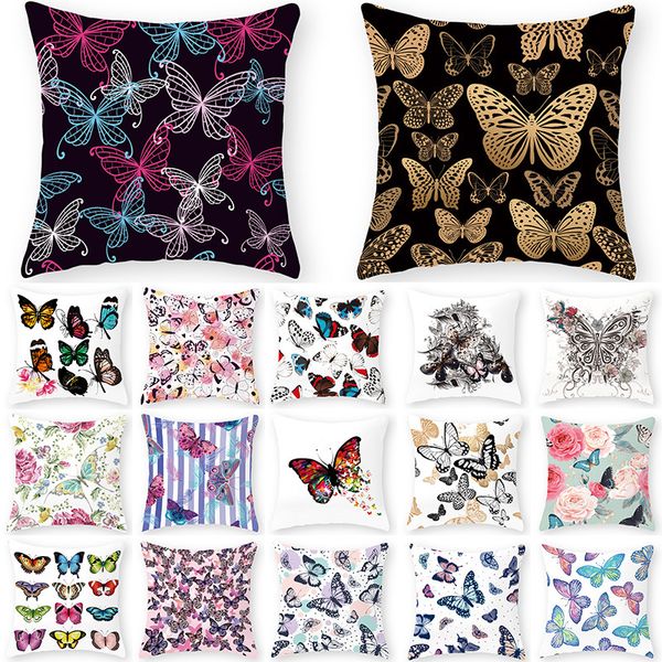 

colorful butterfly polyester pillowcase throw printed case on pillow cushion cover home cars decor pillows 40849