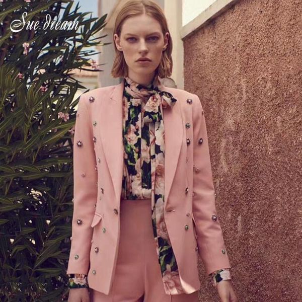 

women's jackets 2021 fashion summer pink button long sleeve v-neck pocket decorative jacket bodycon club party coat, Black;brown