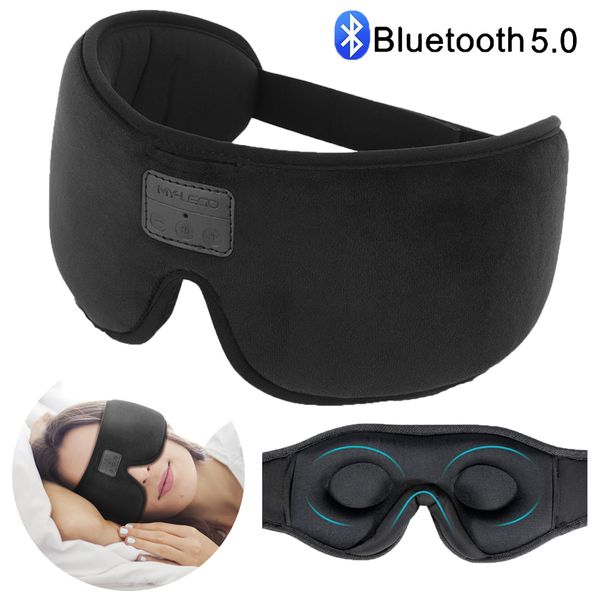 

sleep headphones eyemask bluetooth 3d sleep eye mask 2 in 1, 100% blackout adjustable eyeshade with ultra-thin stereo speaker