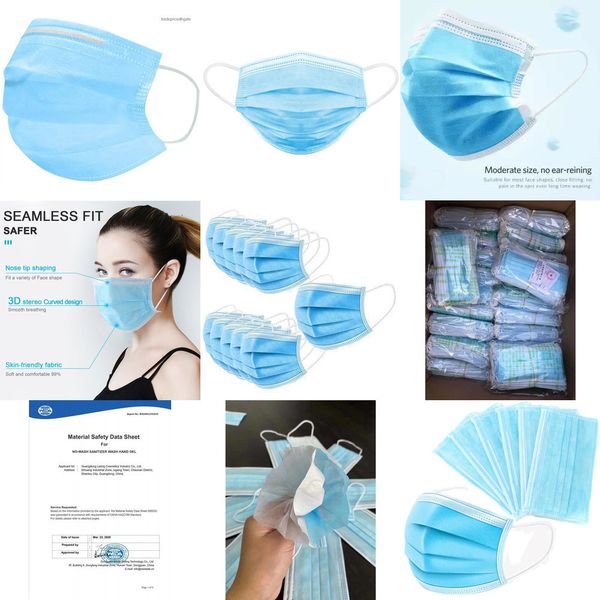 

stockdisposable m masks elastic with ear loop in face 3 ply breathable and comfortable for blo u9xc