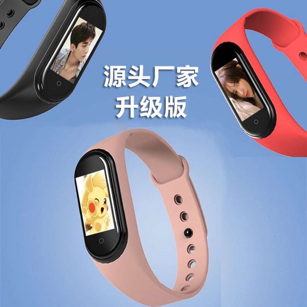 

popular smart bracelet for new m4s men blood prsure and heart rate color screen bluetooth pedometer sports bracelet watch for womenwokx, Slivery;brown