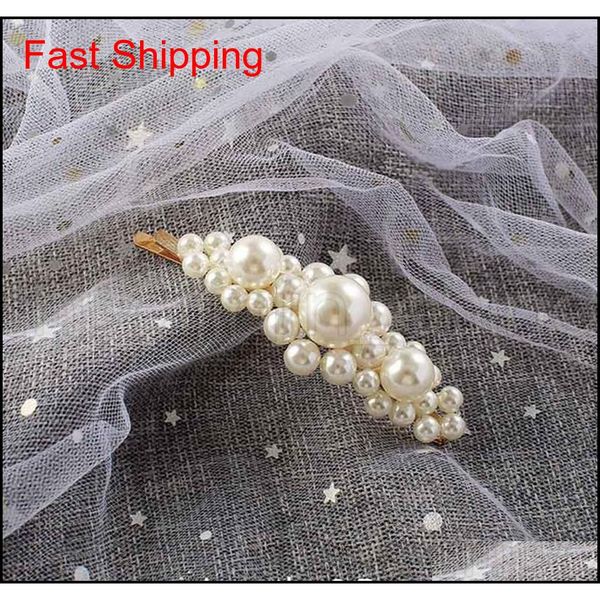

fashion simulated pearl barrettes cute girl 5pcs hair pins classic lady hair clip makeup hair accessories valentin qylwgr nana_shop, Golden;silver